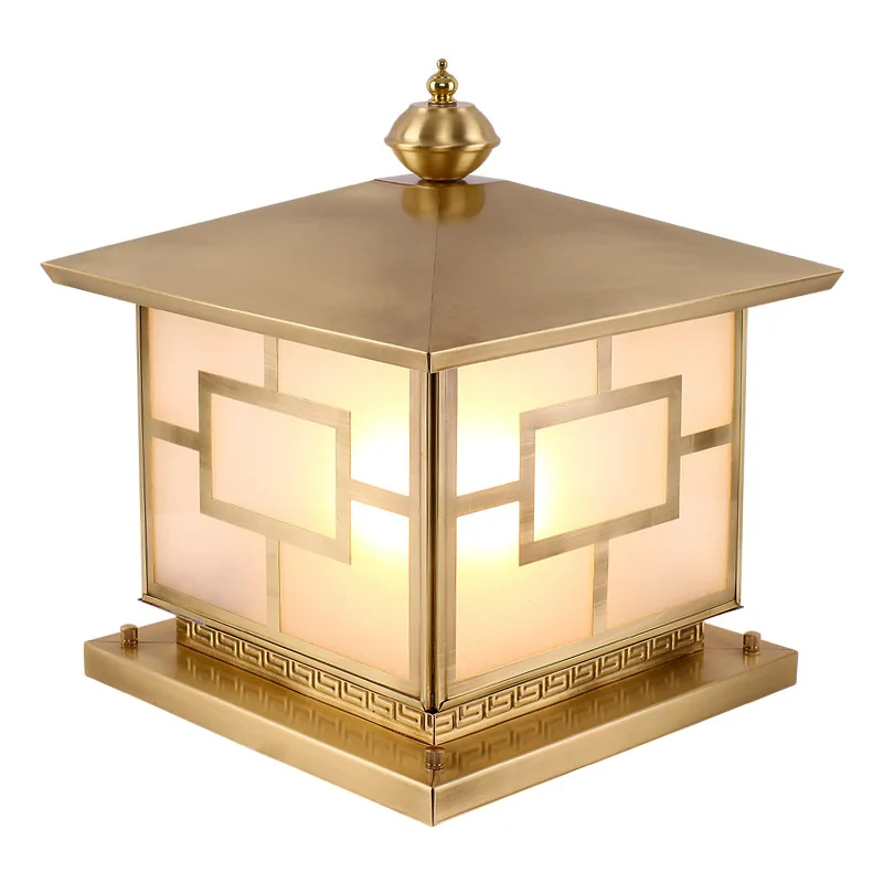 Chinese square copper glass landscape lights pillar lamp column light for courtyard fence villa
Chinese square copper glass landscape lights pillar lamp column light for courtyard fence villa