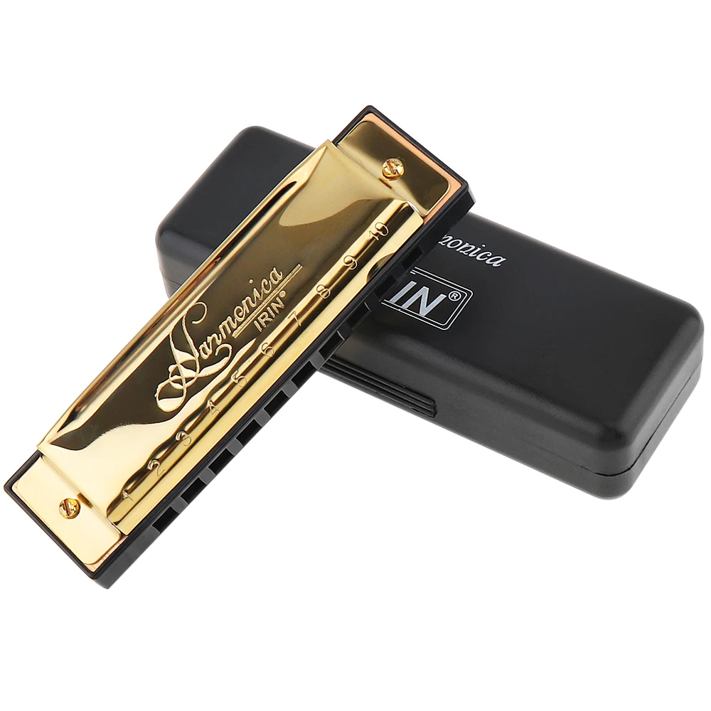 Gold 10 Hole 20 Tone Blues Harmonica Key ofC Mouth Organ with Black Storage Box For Any Beginner Or Harmonica Lover
Gold 10 Hole 20 Tone Blues Harmonica Key ofC Mouth Organ with Black Storage Box For Any Beginner Or Harmonica Lover