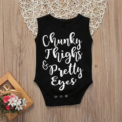 Toddler Baby Girl Boys Black Romper Sleeveless Letter printed Jumpsuit Outfits Sunsuit Clothes Playsuit
Toddler Baby Girl Boys Black Romper Sleeveless Letter printed Jumpsuit Outfits Sunsuit Clothes Playsuit