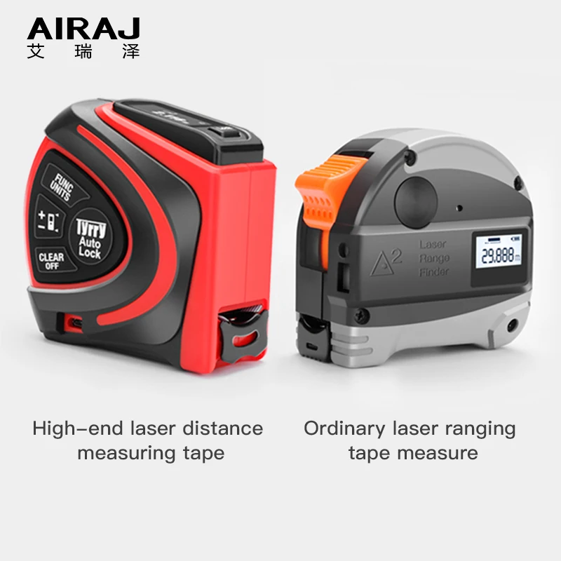 AIRA Laser two-in-one Tape Measure Infrared Laser Electronic Digital Display Ranging Multi-function Measurement Tool
AIRA Laser two-in-one Tape Measure Infrared Laser Electronic Digital Display Ranging Multi-function Measurement Tool