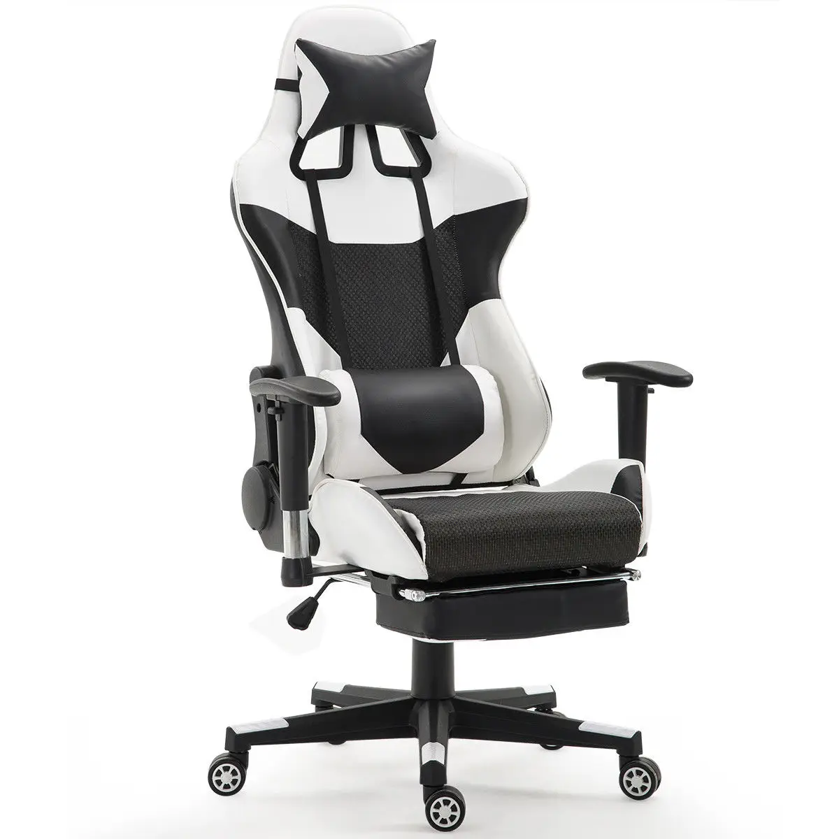 Giantex Ergonomic Adjustable Gaming Chair Modern High Back Racing Office Chair with Lumbar Support & Footrest HW56576WH
Giantex Ergonomic Adjustable Gaming Chair Modern High Back Racing Office Chair with Lumbar Support & Footrest HW56576WH