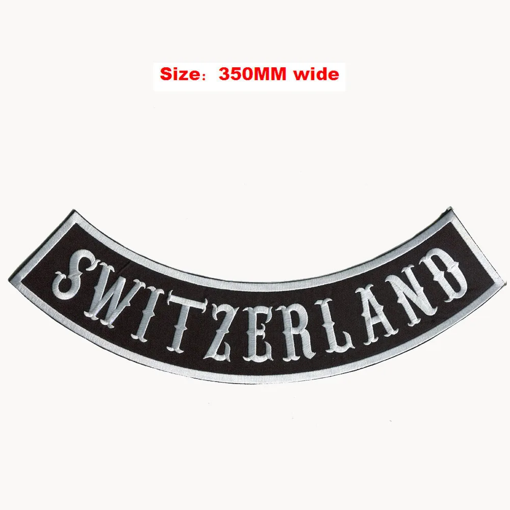 Switzerland rocker patch for full back embroidery patch 350MM wide /badge/for clothes
Switzerland rocker patch for full back embroidery patch 350MM wide /badge/for clothes