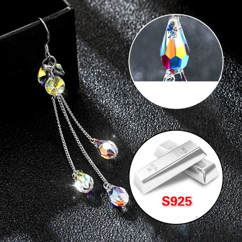 Boho Crystal Female Rainbow Earrings Silver Color Drop Tassel Earrings Crystal Long Dangle Earrings For Women
Boho Crystal Female Rainbow Earrings Silver Color Drop Tassel Earrings Crystal Long Dangle Earrings For Women