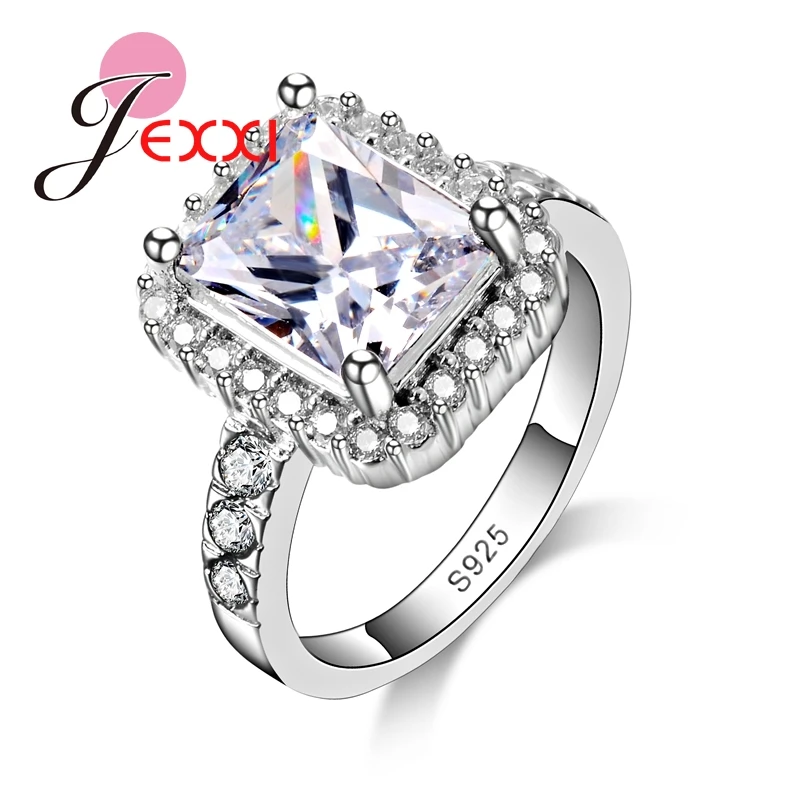 Женское кольцо из серебра 2020 пробы с квадратным фианитом|ring 925|ring ringring cz |