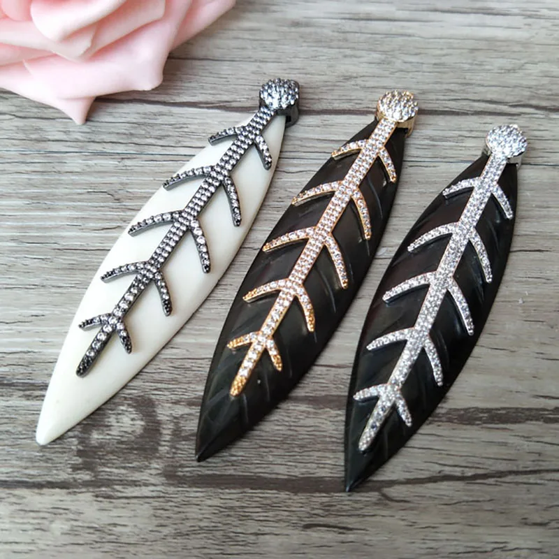 5Pcs Unique ox bone Pendant,Fishbone shape CZ zircon Micro pave crystal Charm DIY Jewelry necklace making supplies P703
5Pcs Unique ox bone Pendant,Fishbone shape CZ zircon Micro pave crystal Charm DIY Jewelry necklace making supplies P703