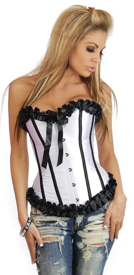 Women Striped Corset And Bustiers Tops Gothic Floral Sexy Corselet Overbust Vintage Corset Strapless Party
Women Striped Corset And Bustiers Tops Gothic Floral Sexy Corselet Overbust Vintage Corset Strapless Party