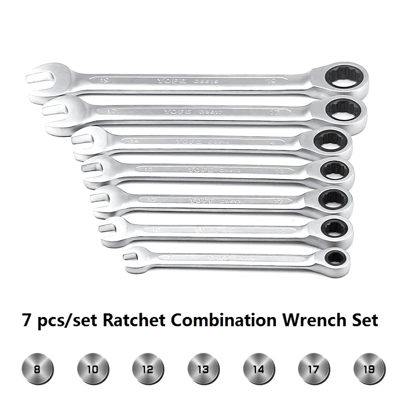 Free Shipping 7Pcs 8-19mm Ratchet Wrench Kits Key Wrench Tool Set for Car Repair Tool Kit A Set of Keys Ratchet Hand Tools
Free Shipping 7Pcs 8-19mm Ratchet Wrench Kits Key Wrench Tool Set for Car Repair Tool Kit A Set of Keys Ratchet Hand Tools