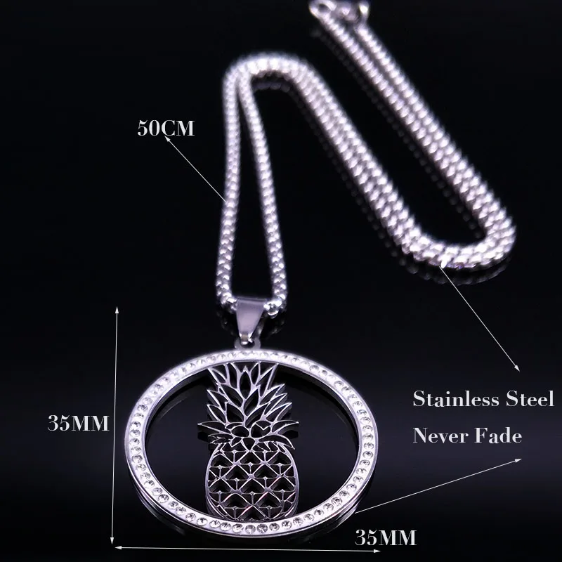 2021 Pineapple Stainless Steel Chain Necklaces Women Silver Color Necklace Beach Jewelry bijoux acier inoxydable femme N18520S03
2021 Pineapple Stainless Steel Chain Necklaces Women Silver Color Necklace Beach Jewelry bijoux acier inoxydable femme N18520S03