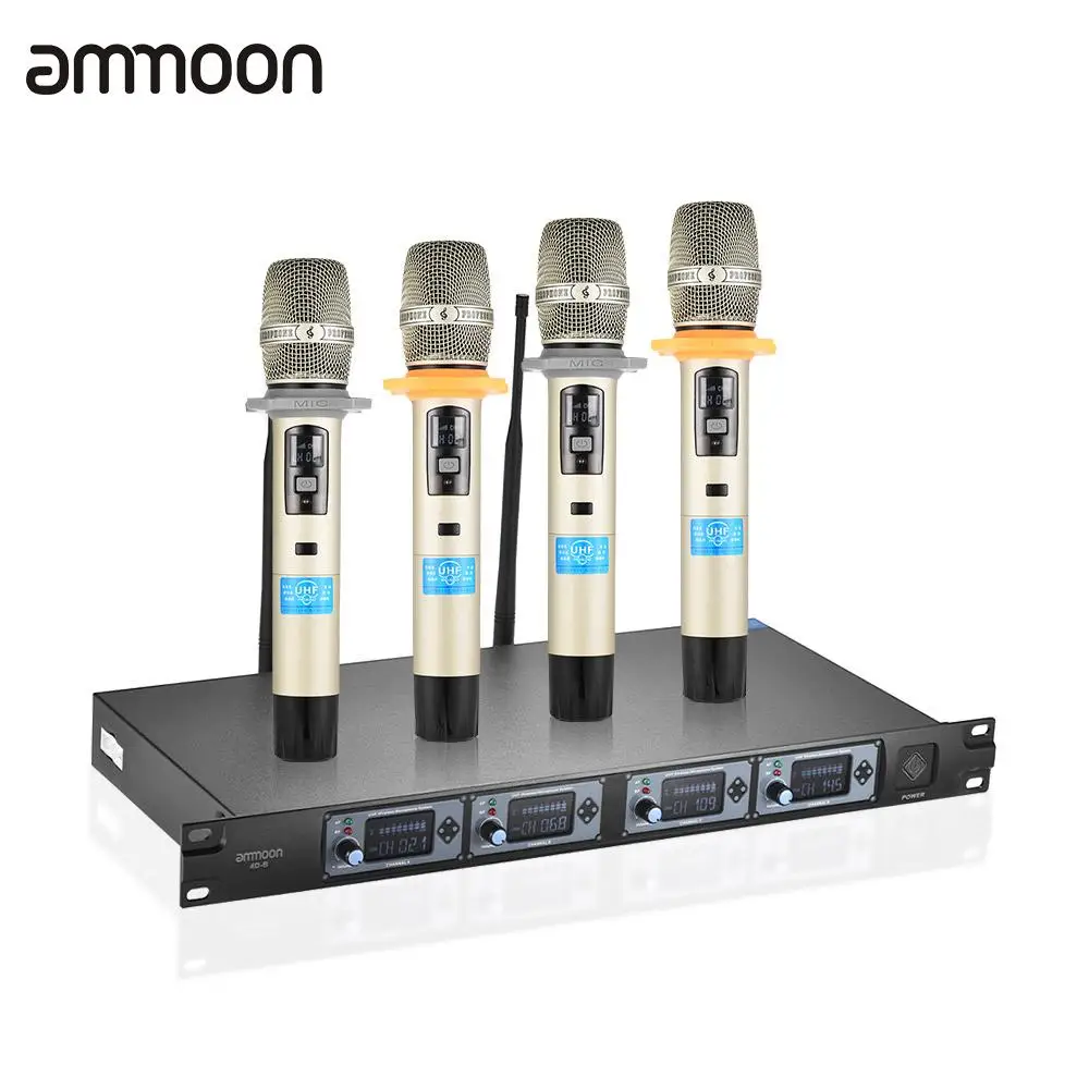 Профессиональная 4-канальная UHF Беспроводная ручная микрофонная система ammoon 4D-B, 4 микрофона, 1 беспроводной приемник
Профессиональная 4-канальная UHF Беспроводная ручная микрофонная система ammoon 4D-B, 4 микрофона, 1 беспроводной приемник