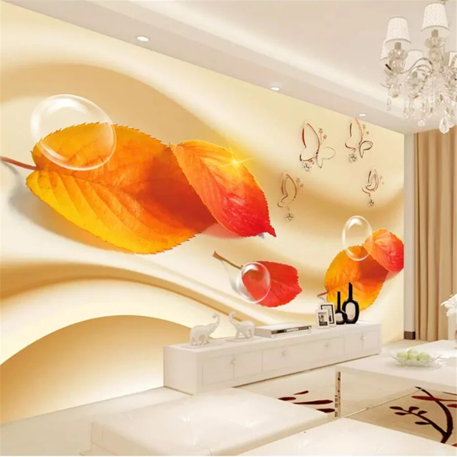 

Beibehang пользовательские обои 3d фото роспись HD модная атмосфера красный лист 3D фон для телевизора обои домашний декор papel de parede