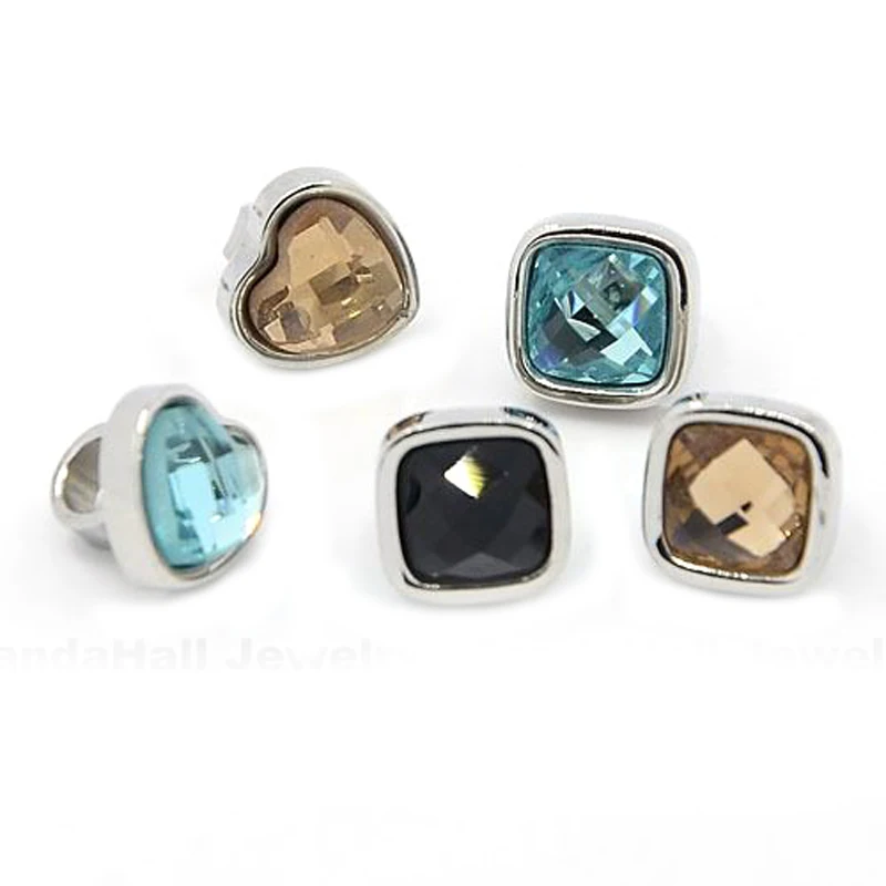 304 Stainless Steel Heart and Square Slide Charms, with Glass Cabochons, Mixed Color, 9~10x9~10x11mm, Hole: 4mm
304 Stainless Steel Heart and Square Slide Charms, with Glass Cabochons, Mixed Color, 9~10x9~10x11mm, Hole: 4mm