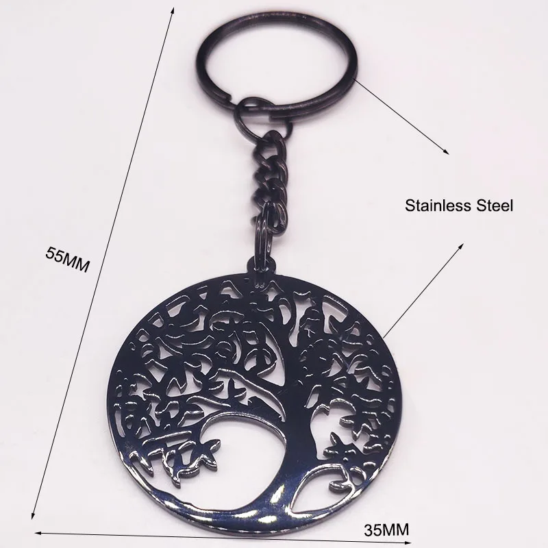 2021 Fashion Tree of Life Stainless Steel Keychain for Women Black Color Bag Accessories Jewelry llaveros K775606S01
2021 Fashion Tree of Life Stainless Steel Keychain for Women Black Color Bag Accessories Jewelry llaveros K775606S01