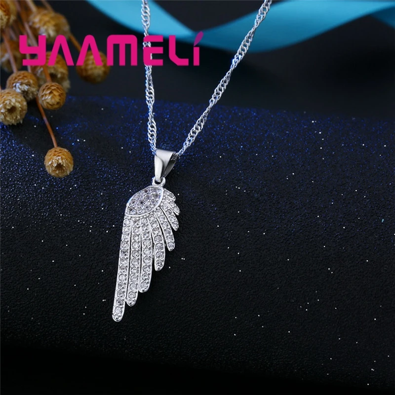 Brand Exquisite 925 Sterling Silver Jewelry Sets CZ Cubic Zirconia Angel Wing Necklace Drop Earrings For Women Wedding
Brand Exquisite 925 Sterling Silver Jewelry Sets CZ Cubic Zirconia Angel Wing Necklace Drop Earrings For Women Wedding