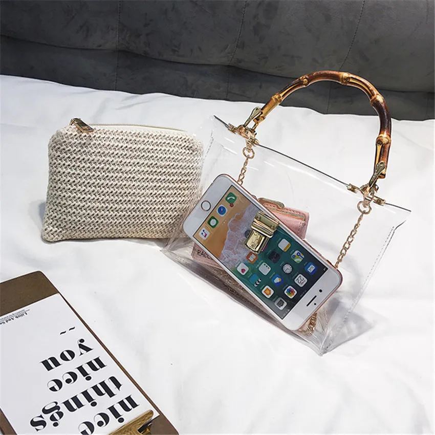 Bolso Transparent Bag For Women 2019 Handbag With Bamboo Handle Summer Small Chain Crossbody Bags Ladies Straw Beach Bags
Bolso Transparent Bag For Women 2019 Handbag With Bamboo Handle Summer Small Chain Crossbody Bags Ladies Straw Beach Bags
