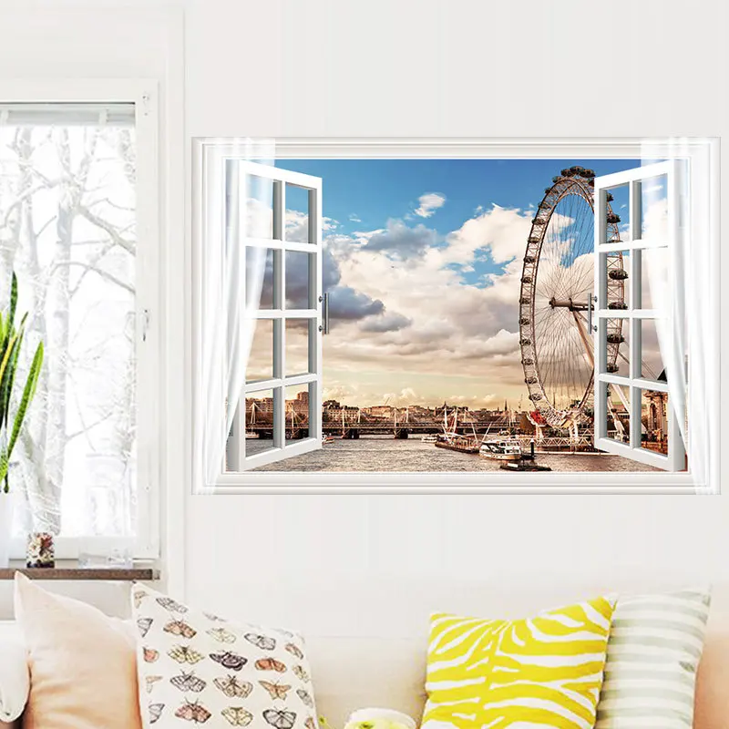56*83cm Scenery 3D False Window Wall Sticker Modern Home Decoration Wallpaper Creative Adhesive Poster
56*83cm Scenery 3D False Window Wall Sticker Modern Home Decoration Wallpaper Creative Adhesive Poster