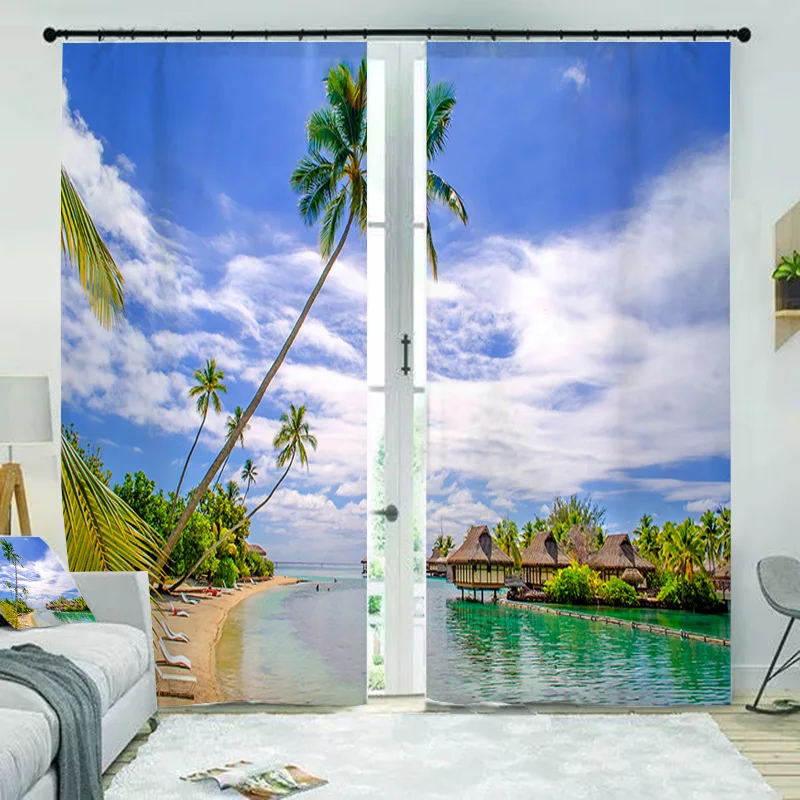 french Country Curtains Luxury Blackout 3D Window Curtain living Bedroom decorate The blue sky Cortina Drapes Rideaux pillowcase
french Country Curtains Luxury Blackout 3D Window Curtain living Bedroom decorate The blue sky Cortina Drapes Rideaux pillowcase