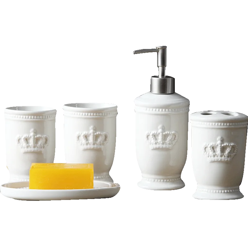Nordic simple mouth cup set sanitary ware wash bathroom set bathroom kit ceramic wash crown five-piece lo88250
Nordic simple mouth cup set sanitary ware wash bathroom set bathroom kit ceramic wash crown five-piece lo88250