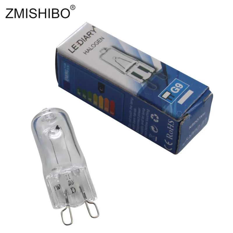 ZMISHIBO 100 шт./лот галогенные лампы G9 Светодиодная лампа 25/40/50 Вт 110 В/220 В 2800 к теплый белый прозрачный галогенный G9 лампа люстра
ZMISHIBO 100 шт./лот галогенные лампы G9 Светодиодная лампа 25/40/50 Вт 110 В/220 В 2800 к теплый белый прозрачный галогенный G9 лампа люстра