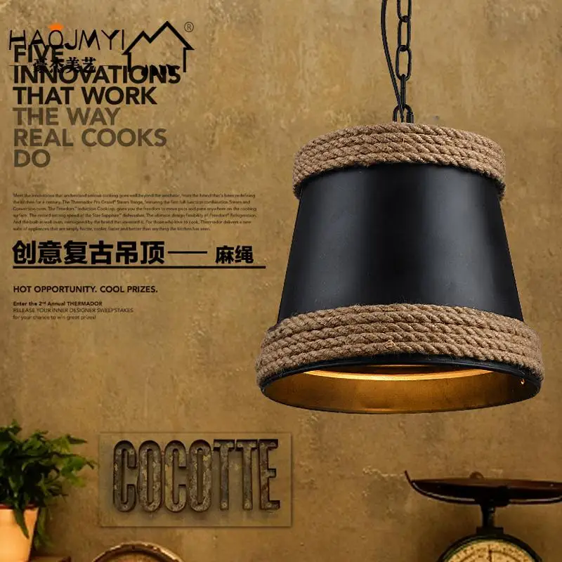 Loft Vintage American Iron rope chandelier diffuse Coffee personality hall bar industrial Chandelier
Loft Vintage American Iron rope chandelier diffuse Coffee personality hall bar industrial Chandelier