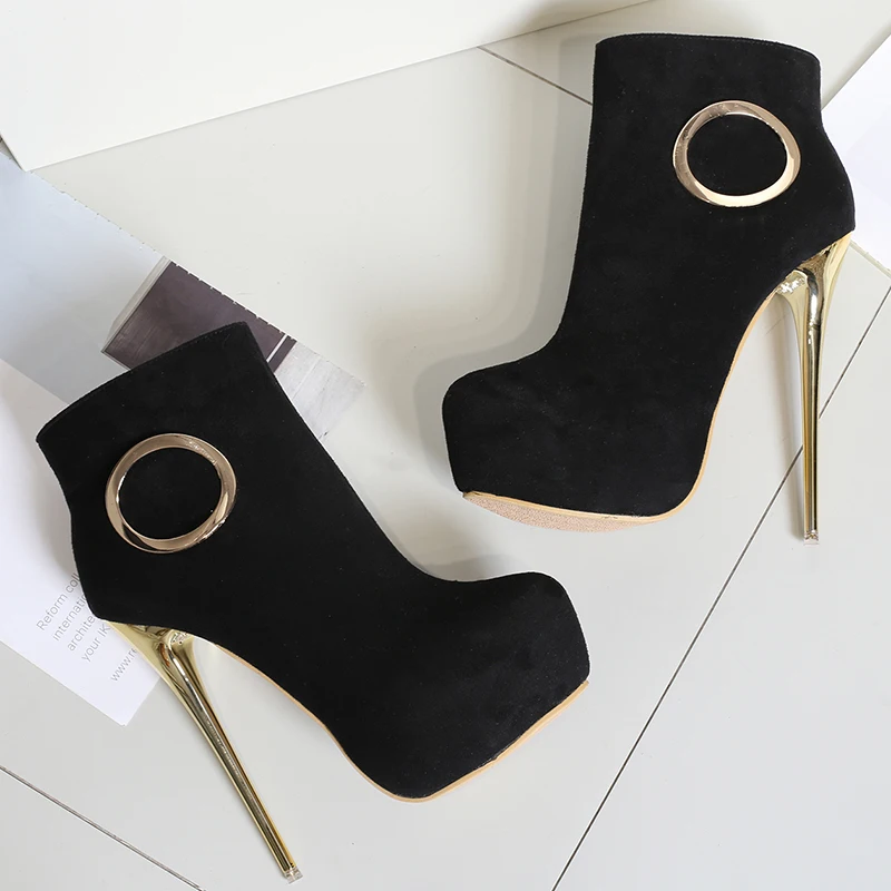Plus Size Platform Heel Short Boot Woman Boots Black Suede Leather Model Fun Club Party Model Female Shoes
Plus Size Platform Heel Short Boot Woman Boots Black Suede Leather Model Fun Club Party Model Female Shoes