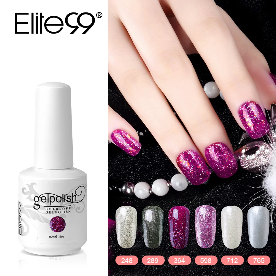 

Elite99 Bling Nail Art Glitter Pearl Series Gel Nail Polish 15ml Soak Off UV & LED Colorful Design Manicure