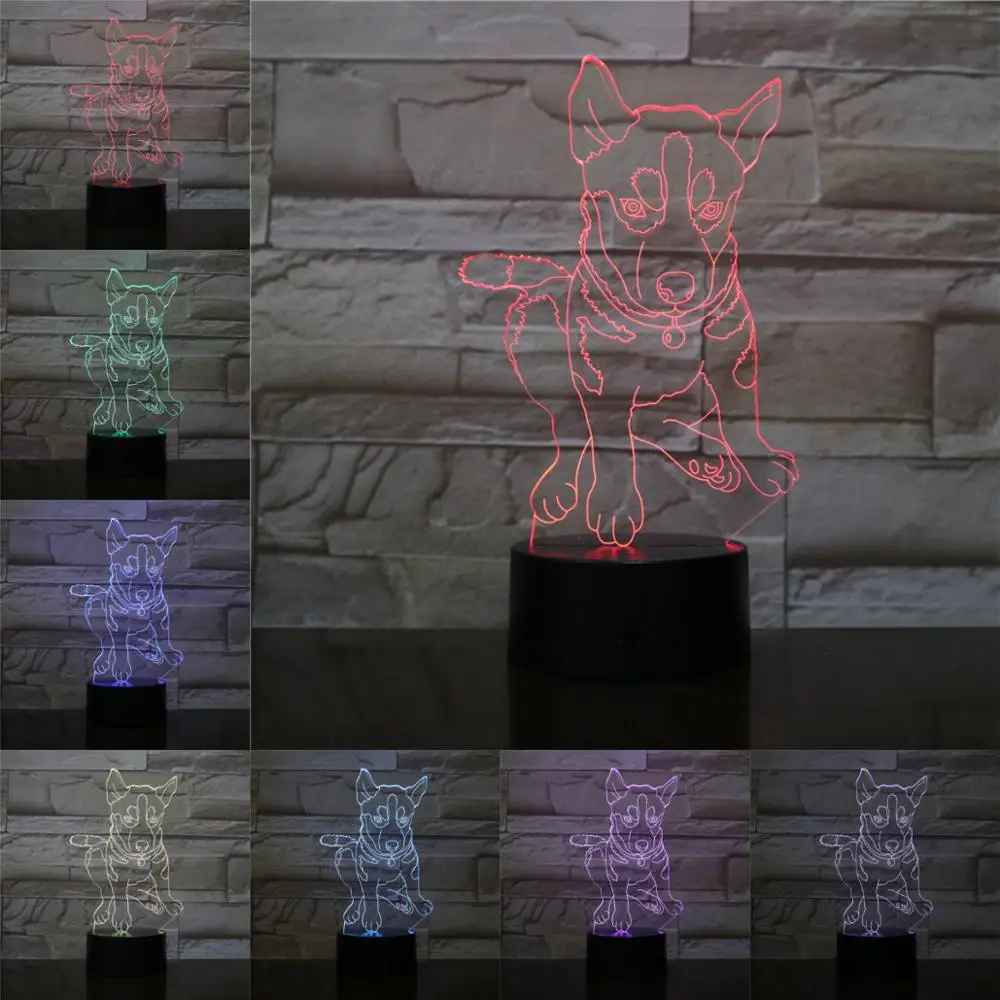 Russia Siberian Husky Dog 3D Lamp Illusion Night Light LED Bulb Multicolor Creative Ambient Light Desk Lamp Home Lighting New
Russia Siberian Husky Dog 3D Lamp Illusion Night Light LED Bulb Multicolor Creative Ambient Light Desk Lamp Home Lighting New