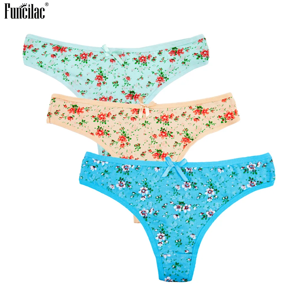 FUNCILAC Women Underwear Sexy G String and Thongs Tangas Cotton Patchwork Floral Print Kinckers Briefs for Ladies 3pcs/Lot M-XL
FUNCILAC Women Underwear Sexy G String and Thongs Tangas Cotton Patchwork Floral Print Kinckers Briefs for Ladies 3pcs/Lot M-XL
