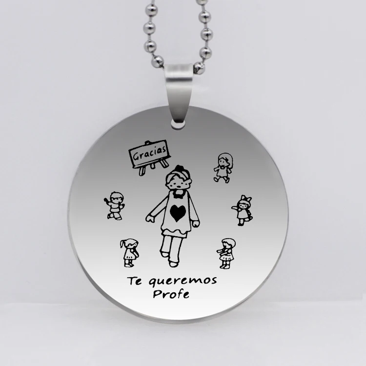 Fashion TE queremos Profe Necklace Acero Inoxidable Pendant Necklace Jewelry for Teacher YP6853
Fashion TE queremos Profe Necklace Acero Inoxidable Pendant Necklace Jewelry for Teacher YP6853