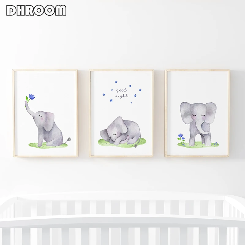 Cute Watercolor Elephant Nursery Wall Art Canvas Poster Nordic Blue and Grey Print Painting Decoration Picture Baby Room Decor
Cute Watercolor Elephant Nursery Wall Art Canvas Poster Nordic Blue and Grey Print Painting Decoration Picture Baby Room Decor