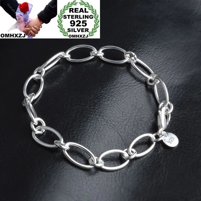 OMHXZJ Wholesale Personality Fashion OL Woman Girl Party Gift Silver Oval Circles Chain Thick 925 Sterling Silver Bracelet BR118
OMHXZJ Wholesale Personality Fashion OL Woman Girl Party Gift Silver Oval Circles Chain Thick 925 Sterling Silver Bracelet BR118