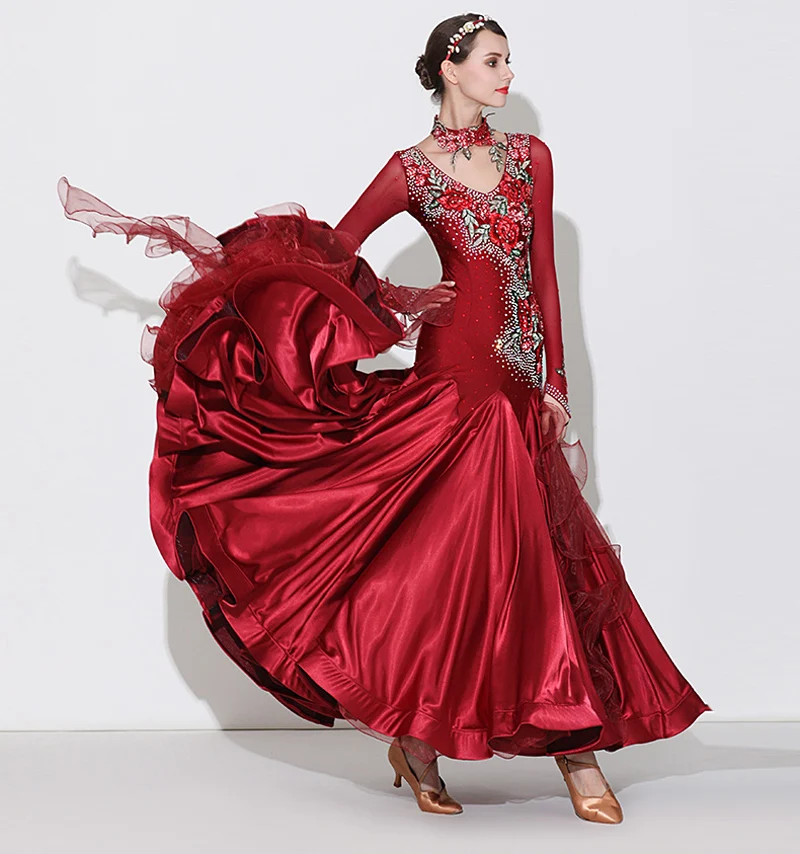 Standard Ballroom Dance Skirt 2021 Lady's New Design Long Sleeve Red Waltz Ballroom Competition Dance Dresses
Standard Ballroom Dance Skirt 2021 Lady's New Design Long Sleeve Red Waltz Ballroom Competition Dance Dresses