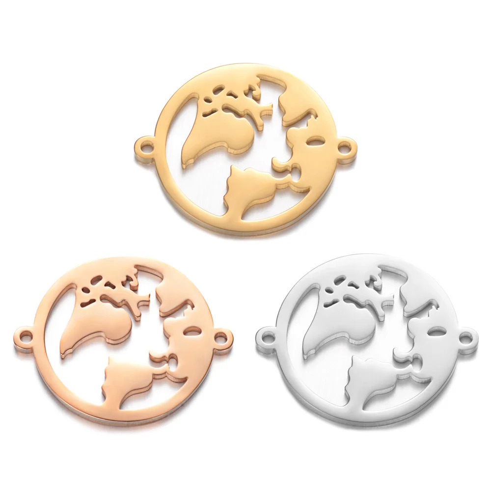 5pcs/lot 27*22mm Titanium Steel The World Map Pendant with Double Holes for Making Bracelet & Necklace Hollow Out Map Charm
5pcs/lot 27*22mm Titanium Steel The World Map Pendant with Double Holes for Making Bracelet & Necklace Hollow Out Map Charm