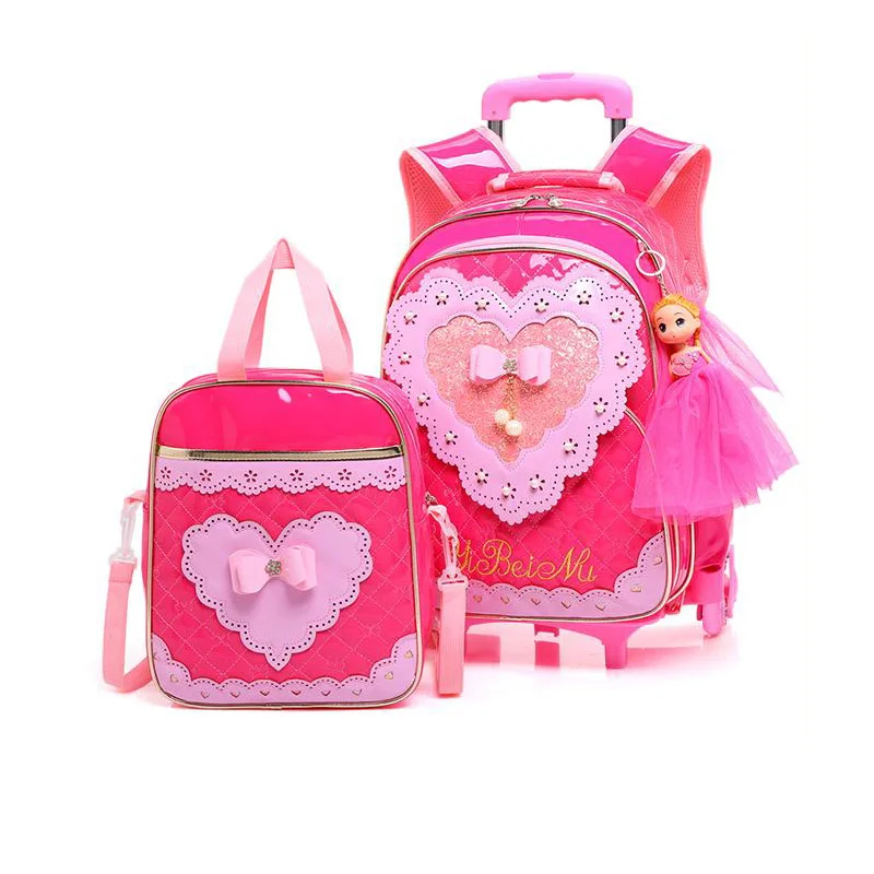 Children School Bags With Wheels Girl Heart Pattern 3 Wheeled Trolley School Bag Cartoon Kids Backpack Waterproof PU Leather Bag
Children School Bags With Wheels Girl Heart Pattern 3 Wheeled Trolley School Bag Cartoon Kids Backpack Waterproof PU Leather Bag