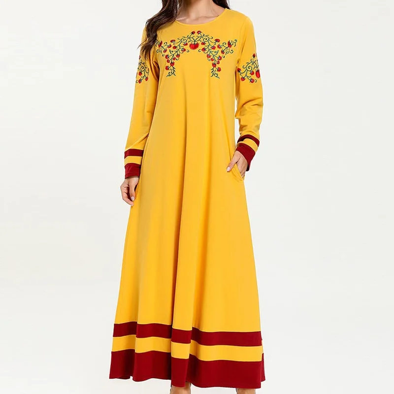Plus Size One-Piece Dress 2019 Autumn Chinese Style Cotton Long Style Dress Loose Embroidered Yellow Floral Dress Vestidos
Plus Size One-Piece Dress 2019 Autumn Chinese Style Cotton Long Style Dress Loose Embroidered Yellow Floral Dress Vestidos
