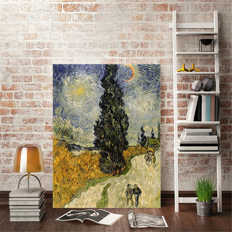Famous Painter Van Gogh - Road with Cypress under Starry Sky Poster Print on Canvas Wall Art Painting for Living Room Home Decor
Famous Painter Van Gogh - Road with Cypress under Starry Sky Poster Print on Canvas Wall Art Painting for Living Room Home Decor