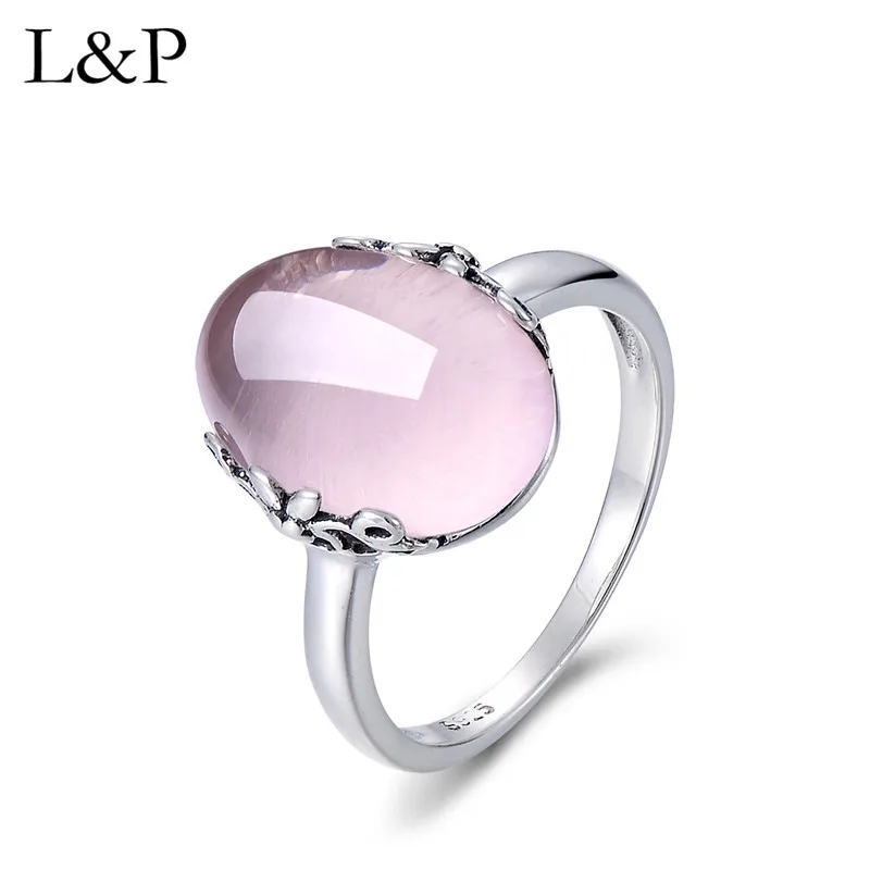 L&P New Fashion Rose Quartz Ring For Lady Authentic 925 Sterling Silver Inlay Gemstone Ring For Anniversary Wedding Gift
L&P New Fashion Rose Quartz Ring For Lady Authentic 925 Sterling Silver Inlay Gemstone Ring For Anniversary Wedding Gift