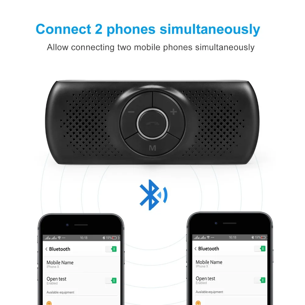 V4.2 громкой связи Bluetooth автомобильный комплект беспроводной Авто SIRI Громкая связь