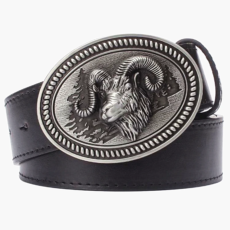 Male strap Animal style belt metal buckle belts ram head goat leather belt sheep sign gift for men wild western cowboy belt
Male strap Animal style belt metal buckle belts ram head goat leather belt sheep sign gift for men wild western cowboy belt