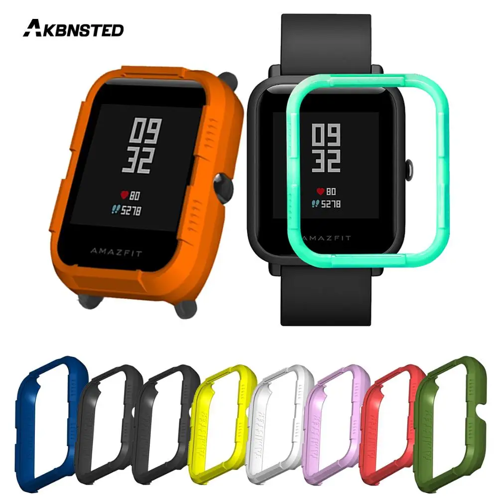 AKBNSTED PC защитный чехол для Huami Amazfit Bip Молодежные часы Защитный рамка аксессуары