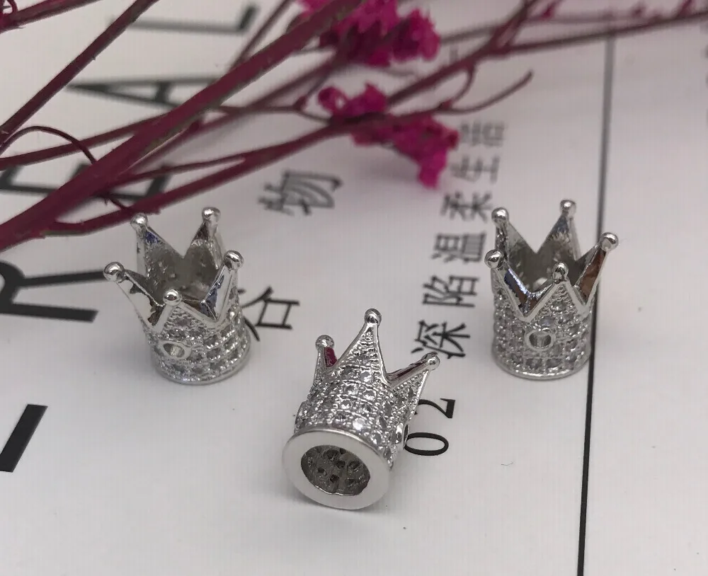 10Pcs AAA Fashion Crown Brass Micro Pave Clear Cubic Zirconia CZ Charm Metal Beads DIY Jewelry Bracelet for Man
10Pcs AAA Fashion Crown Brass Micro Pave Clear Cubic Zirconia CZ Charm Metal Beads DIY Jewelry Bracelet for Man