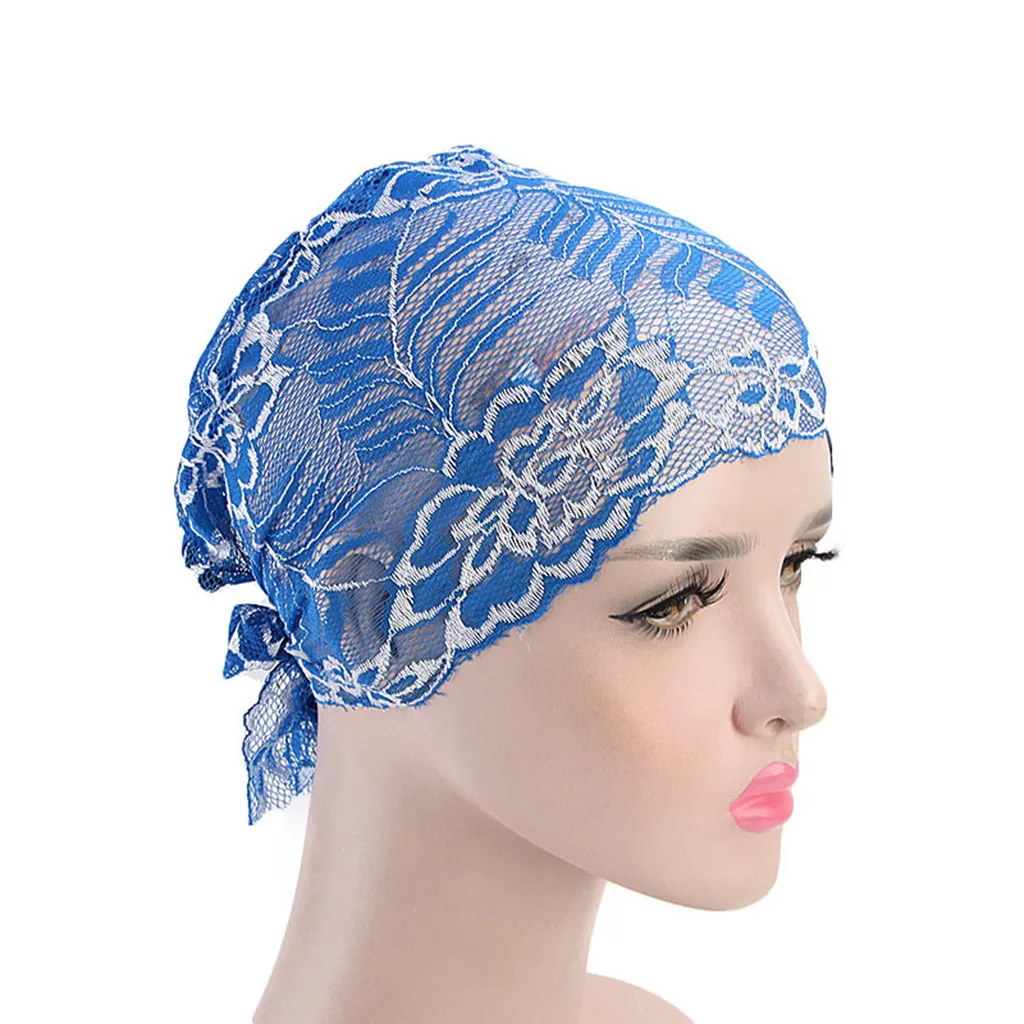 Hat Muslim Women Lace Floral Ruffle Cancer Chemo Beanie Turban femme muslim head scarf Wrap Cap new arrival c0412 | Тематическая