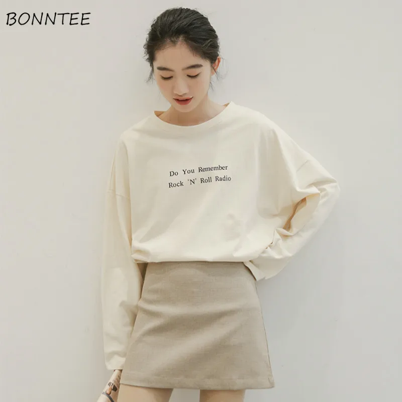T-shirts Women Long Sleeve O-Neck All-match Letter Korean Style Leisure Womens Clothes Elegant Spring Students Loose Chic Daily
T-shirts Women Long Sleeve O-Neck All-match Letter Korean Style Leisure Womens Clothes Elegant Spring Students Loose Chic Daily