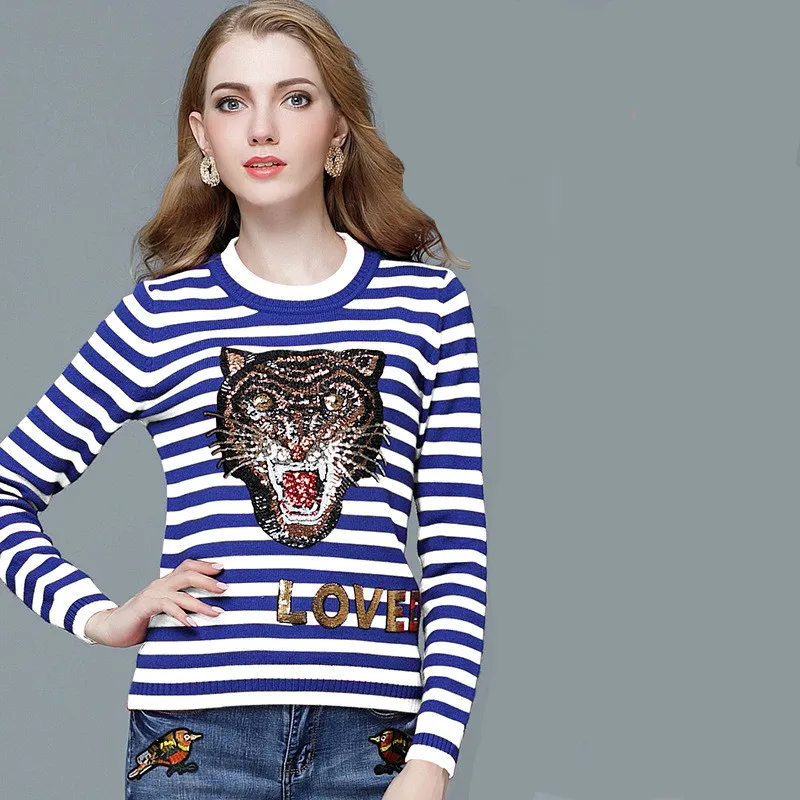 Blusas De Inverno Feminina Women Sweaters And Pullovers 2018 Woman Autumn New Stripe Tiger Head Embroidery Clothes Knitting
Blusas De Inverno Feminina Women Sweaters And Pullovers 2018 Woman Autumn New Stripe Tiger Head Embroidery Clothes Knitting