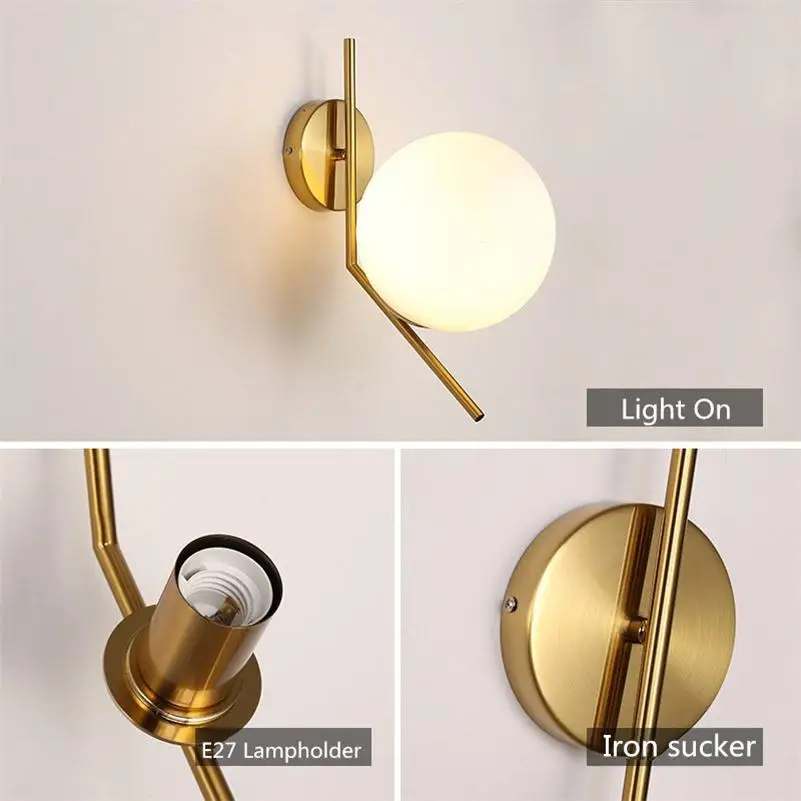 Nordic Glass Ball Wall Lamps 220V 110V Bedroom Bedside Lights On The Wall Stair Bedroom Lights Wall Sconce Indoor Lighting E27
Nordic Glass Ball Wall Lamps 220V 110V Bedroom Bedside Lights On The Wall Stair Bedroom Lights Wall Sconce Indoor Lighting E27