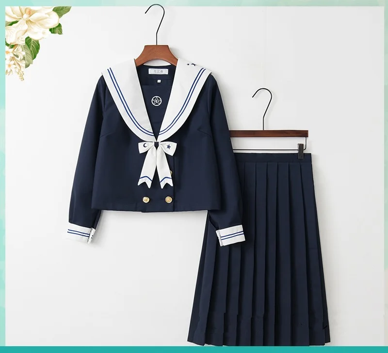 Fashion new 2019 Japanese Uniforms Navy Sailor Suit For Women Kansai Students Long Sleeve Costume School Uniform For Girls
Fashion new 2019 Japanese Uniforms Navy Sailor Suit For Women Kansai Students Long Sleeve Costume School Uniform For Girls