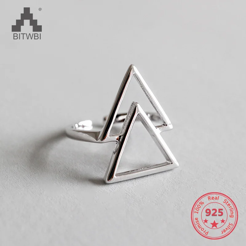 Authentic 100% 925 Sterling Silver Jewelry Hollow Double Triangle Open Rings for Women anillos mujer
Authentic 100% 925 Sterling Silver Jewelry Hollow Double Triangle Open Rings for Women anillos mujer