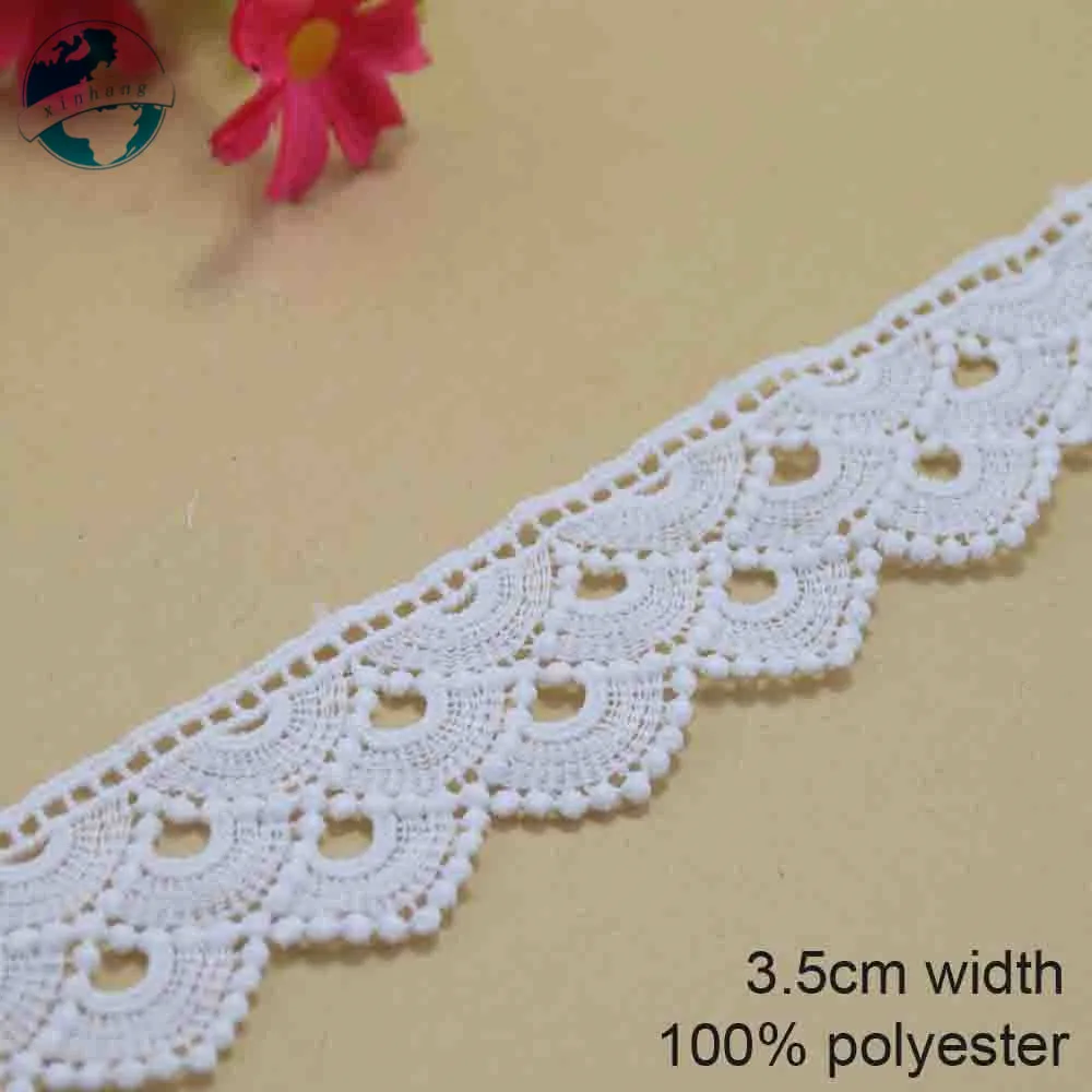 10yards 3.5cm white polyester embroidery lace french lace ribbon fabric guipure diy trims warp knitting sewing Accessories#3703
10yards 3.5cm white polyester embroidery lace french lace ribbon fabric guipure diy trims warp knitting sewing Accessories#3703