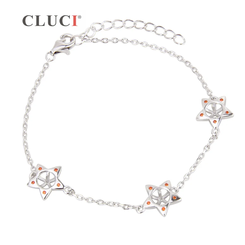 CLUCI 925 Sterling Silver Cubic Zirconia Star Bracelet Mounting with red zircons Women Chain Link Bracelet Jewelry SB063SB
CLUCI 925 Sterling Silver Cubic Zirconia Star Bracelet Mounting with red zircons Women Chain Link Bracelet Jewelry SB063SB