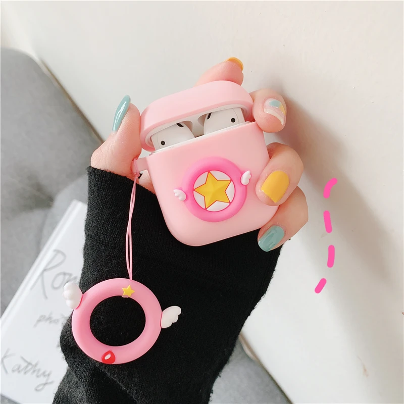 For AirPods Case Cute Cartoon Pink Girl Earphone Cases For Apple Airpods 2 Cover Funda with Finger Ring Strap
For AirPods Case Cute Cartoon Pink Girl Earphone Cases For Apple Airpods 2 Cover Funda with Finger Ring Strap