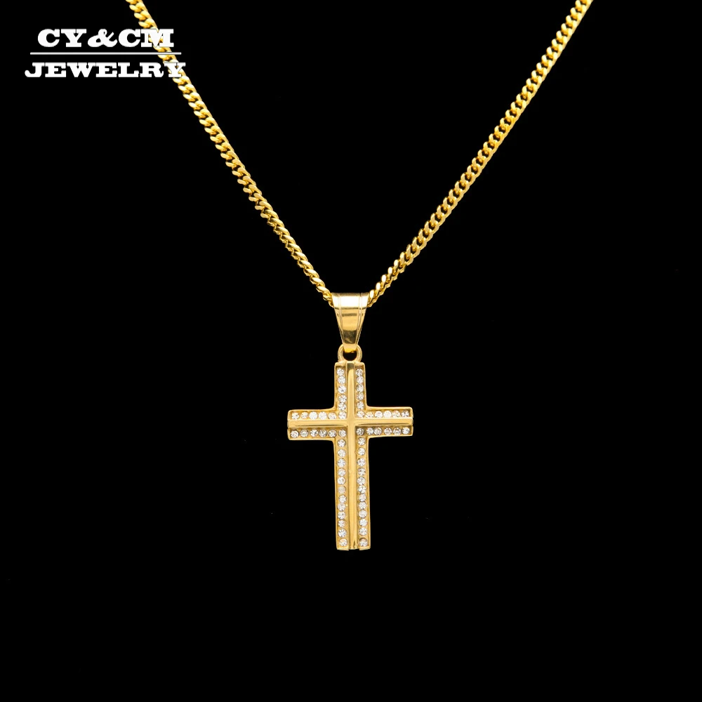 CY&CM Women Men Titanium Stainless Steel Gold Color Bling Bling Iced Out Rhinestone Crystal Cross Pendant Necklace Punk Jewelry
CY&CM Women Men Titanium Stainless Steel Gold Color Bling Bling Iced Out Rhinestone Crystal Cross Pendant Necklace Punk Jewelry